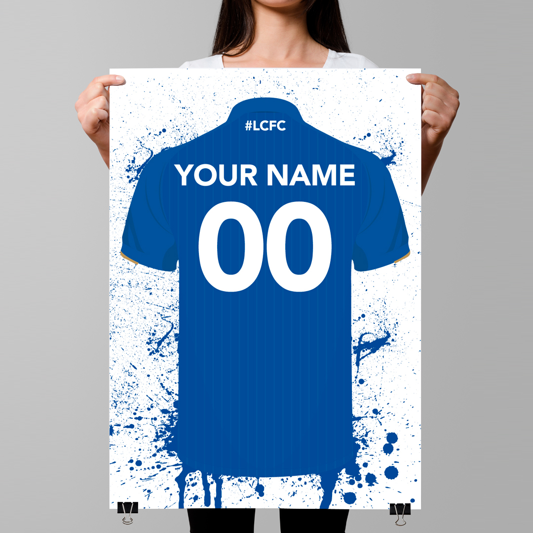 Leicester City Home Football Shirt Personalised Name Print Wall Art Poster Gift 