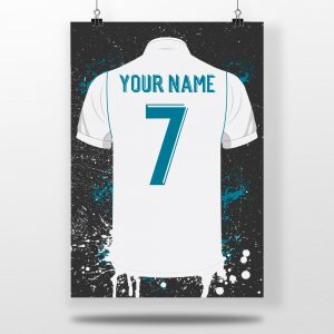 Real Madrid Home Shirt – Personalised Football Shirt Poster