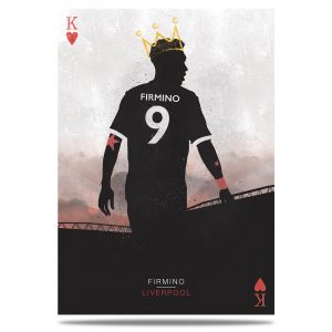 Liverpool football player posters – Firmino, The King of Hearts