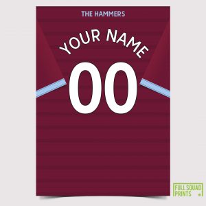 Personalised West Ham Shirt Print