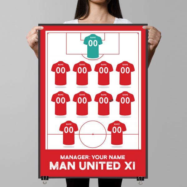Personalised Man United football print